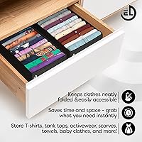 Vista 8 de Drawer Organizer Clothes - 3 Set Multipurpose Dresser Drawer Organizer for Adults & Kids, Closet Foldable 10 Cells per Organizer - Non-Woven Fabric