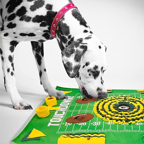 Vista 29 de NFL Kansas City Chiefs - Tapete de olfato para perros, comedero lento interactivo para mascotas, diseño de campo de fútbol, juguete de rompecabezas