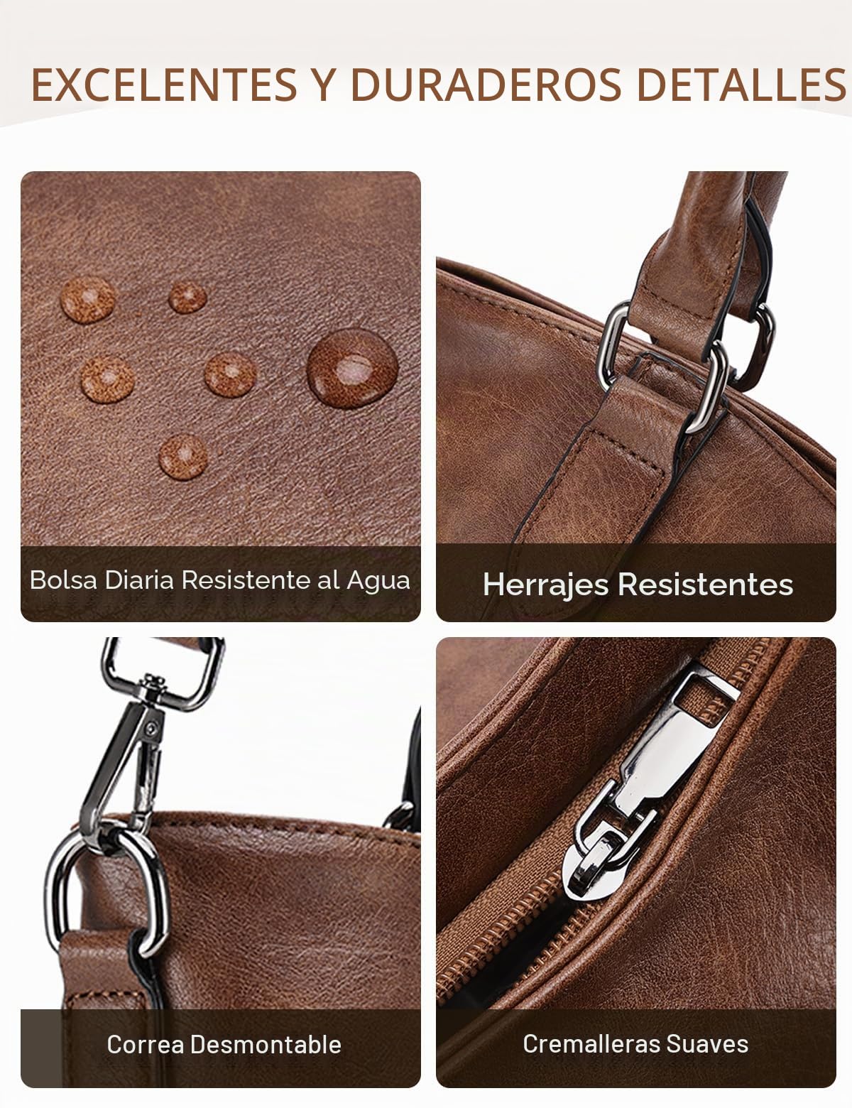 VX VONXURY Bolso Mujer, Bolso Bandolera Mujer de Cuero PU Bolso Mujer Grande con Bolsa Pequeña Bolso Hombro Mujer para Diario Trabajo Compras