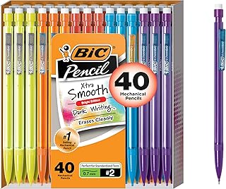 BIC Xtra Smooth Mechanical Pencil, 0.7 mm Medium Point, Refillable and Retractable, 40-Count Pack