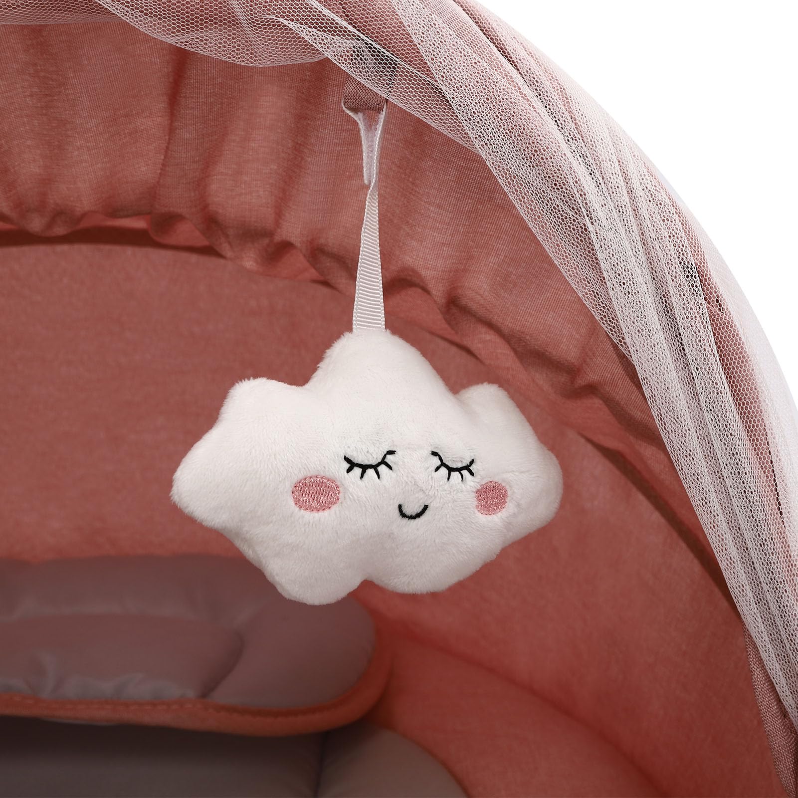 Elektrische Babywippe mit Bluetooth, für Babys von 0 bis 12 Monaten | 5 Schaukelstufen, integrierte Lieder und Bluetooth-Funktion, Timer-Funktion inklusive Fernbedienung und Moskitonetz