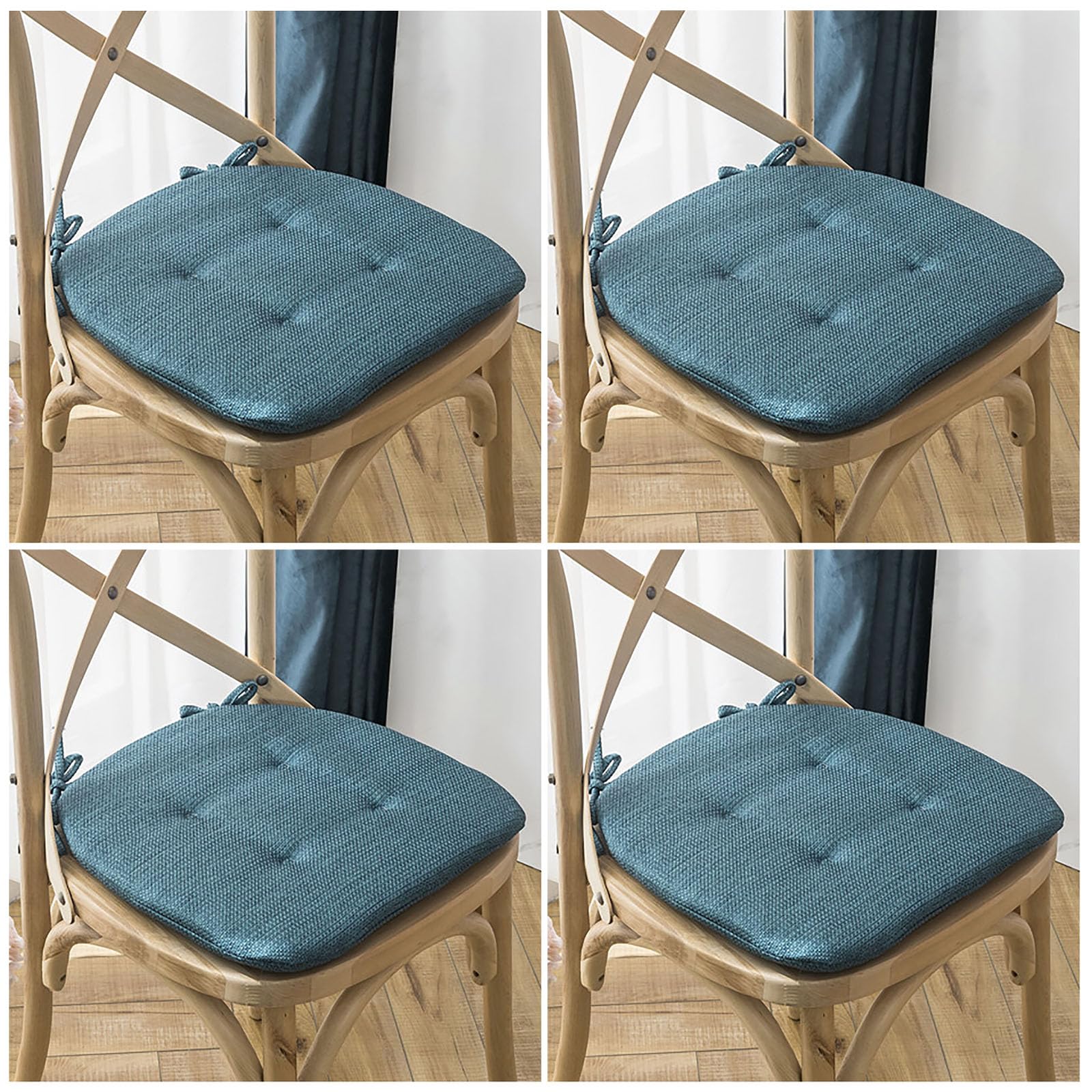 Coussins de chaise de salle à manger lot de 4 galettes de siège unies
