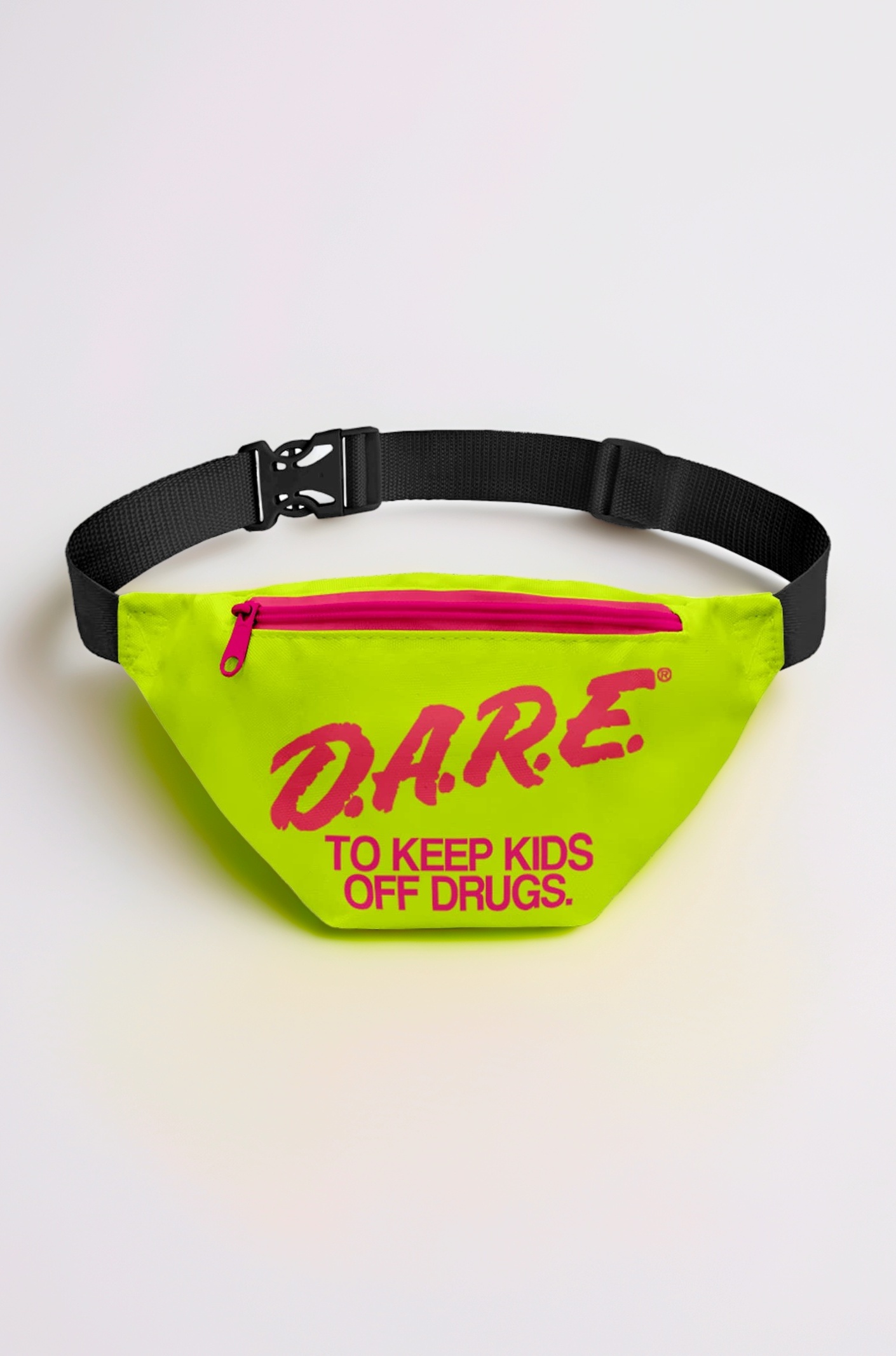 Neon Retro DARE Fanny Pack Waist Bags with Adjustable Waist Straps (Neon Green)