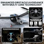EZ Pro Drones with Camera for Adults 4K, Obstacle Avoidance, GPS Auto Return, 3-axis Gimbal, Follow Me Mode, Long Flight Time, FAA Remote ID