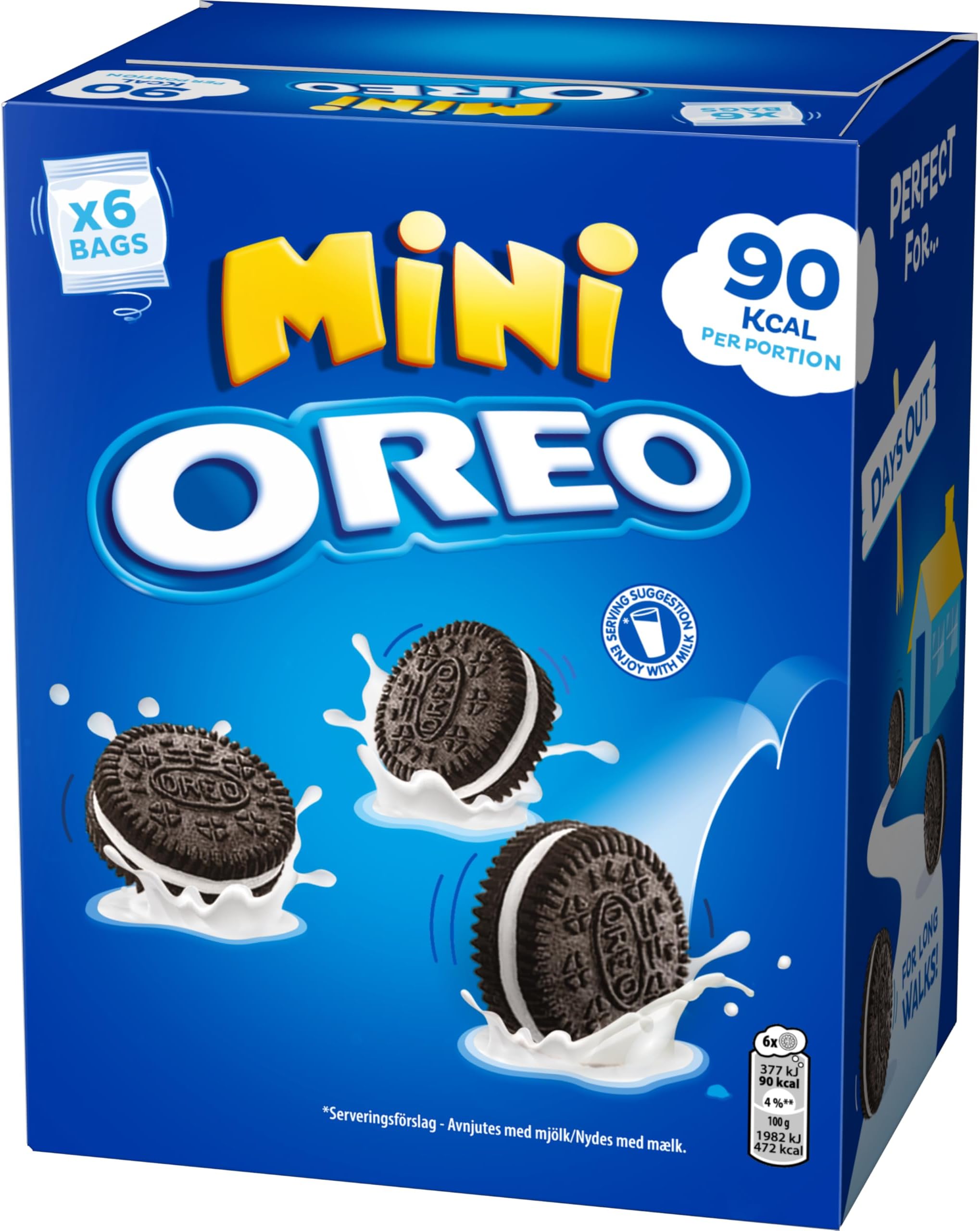 OREO Mini Vanilla Sandwich Biscuits Snack Packs, 114 g (Mulitpack of 6 x 19 g)