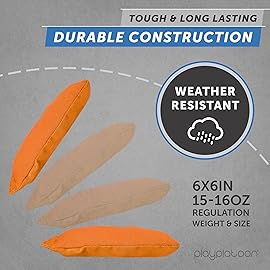 Play Platoon Professional Cornhole Bags - Set of 8 Regulation All Weather Two Sided Bean Bags for Pro Corn Hole Game - 4 Orange & 4 Royal Blue