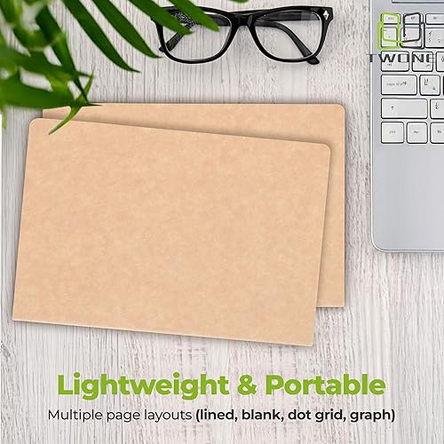 Miniatura 9 de TWONE Diario de viaje, paquete de 6 cuadernos para viajeros, trabajo, escuela, escritura, toma de notas, papel kraft de tapa suave marrón, cuadernos