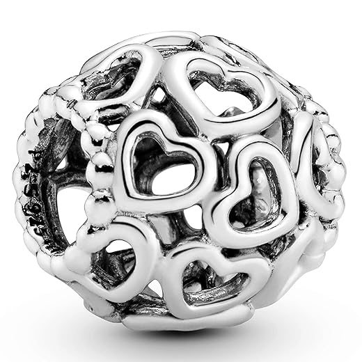 PANDORA - Charm cuori con lavorazione openwork