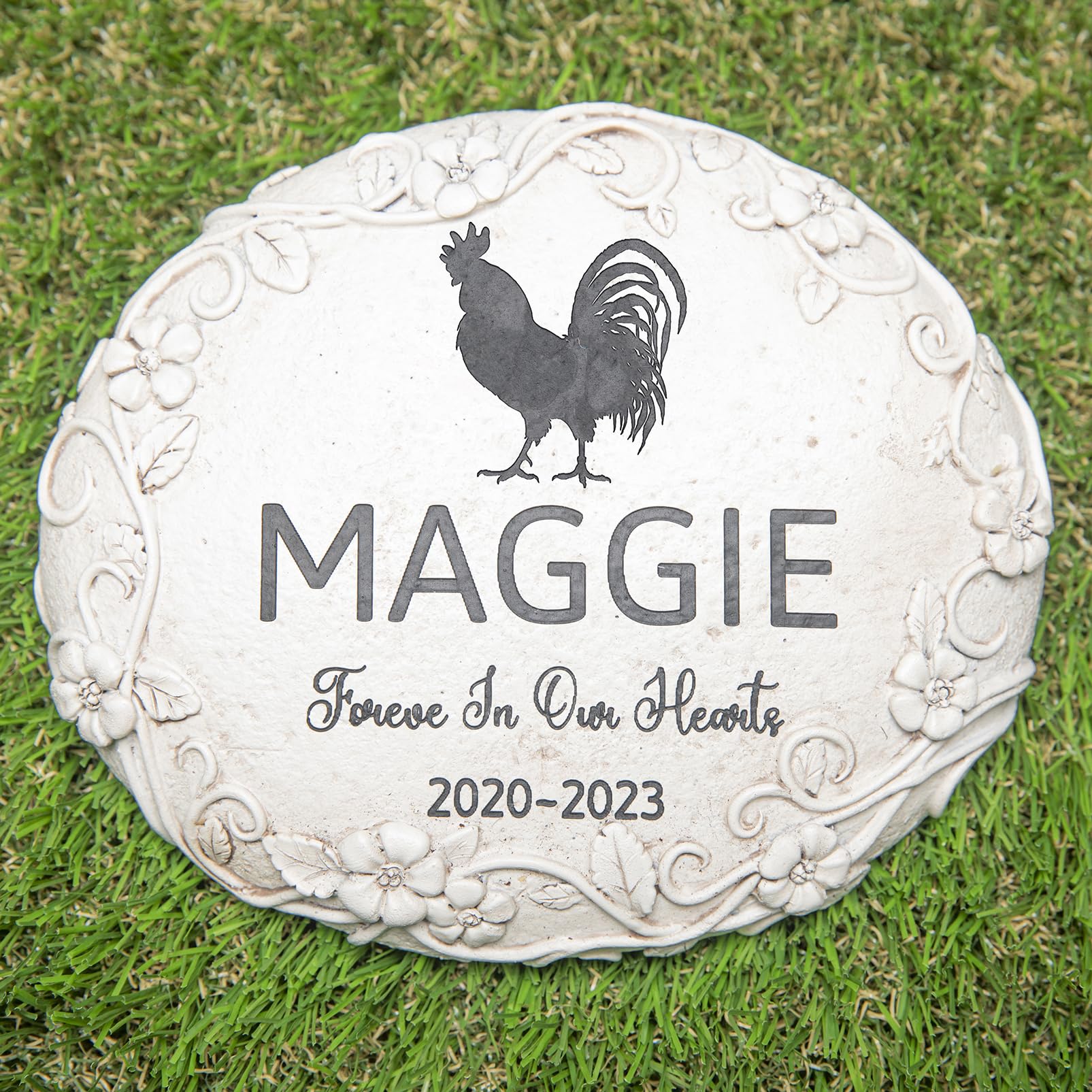 HENTOL Personalized Rooster Memorial Stone, Pet Grave Marker Chicken, Rooster Headstone, Rooster Tombstone, Rooster Gravestone, Rooster Memorial Stone, Rooster Memorial Gifts,