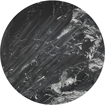 Meridian Furniture 248Black-CT Genoa Collection Art Deco Coffee Table with Handcrafted Genuine Marble, Black Marble with White Veining, 36 W x 36 D x 16 H, Black