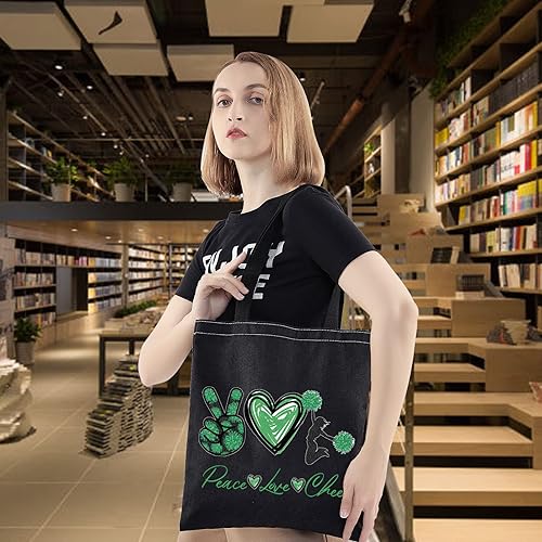 Miniatura 4 de LEVLO Bolsa de maquillaje cosmética de animadora para niñas, regalo de paz, amor, animadora, maquillaje, cremallera, bolsa de regalo para equipo de