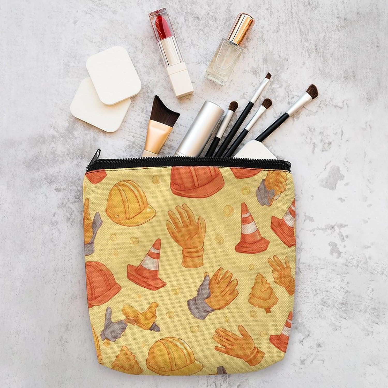 Labor Tools Traffic Cones Hard Hats Small Makeup Bag Cosmetic Pouch image 4