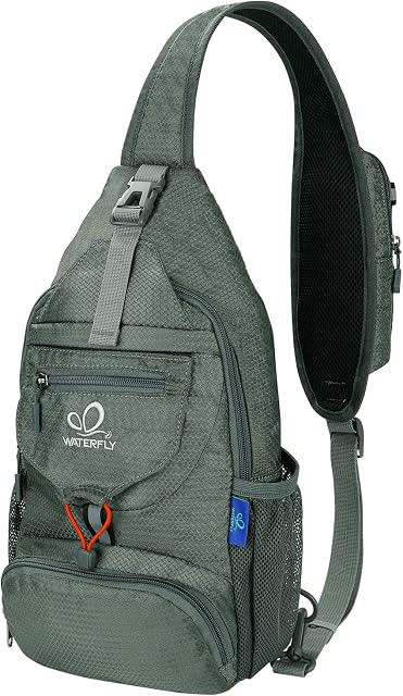 WATERFLY Packable Small Crossbody Sling Backpack Shoulder Chest Bag Daypack for Hiking Traveling