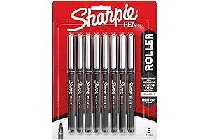 Sharpie Liquid Ink Roller Ball Pen, Medium Point Needle Tip (0.5mm), Black Ink