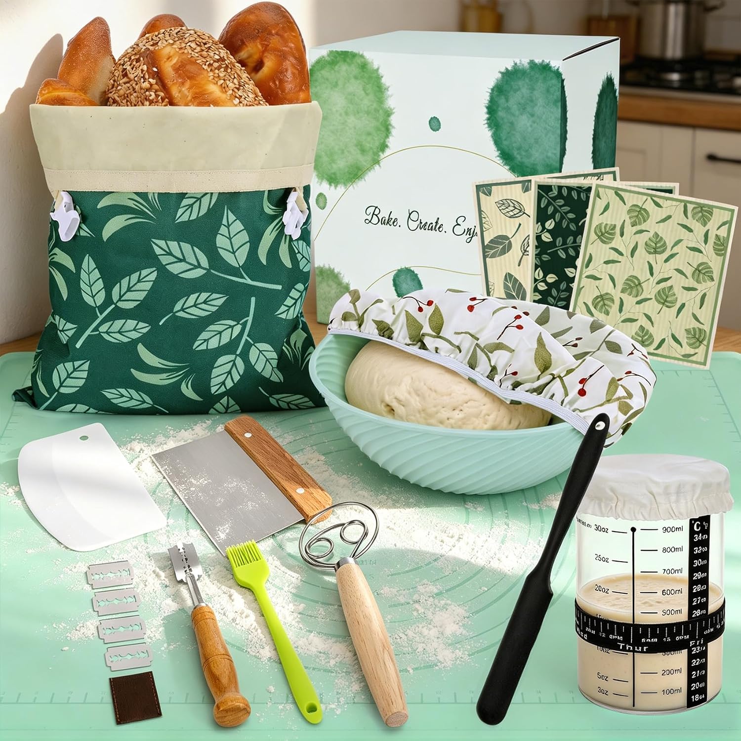 Sourdough Starter Kit, Bread Baking Supplies Making Kit - Baking Gift