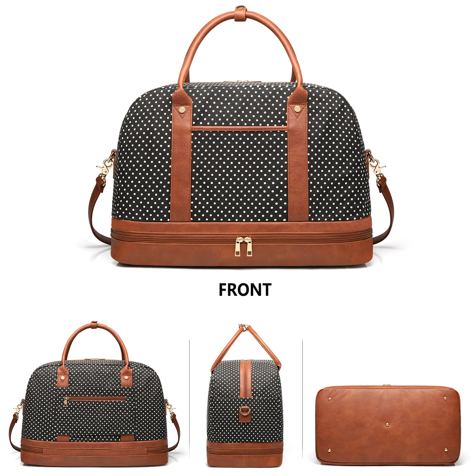 Bolsas de fin de semana para mujer, bolsa de viaje de lona, bolsas de viaje grandes para mujer, bolsa de lona con compartimento para zapatos, perfecto para viajes o uso diario, juego de 3 piezas