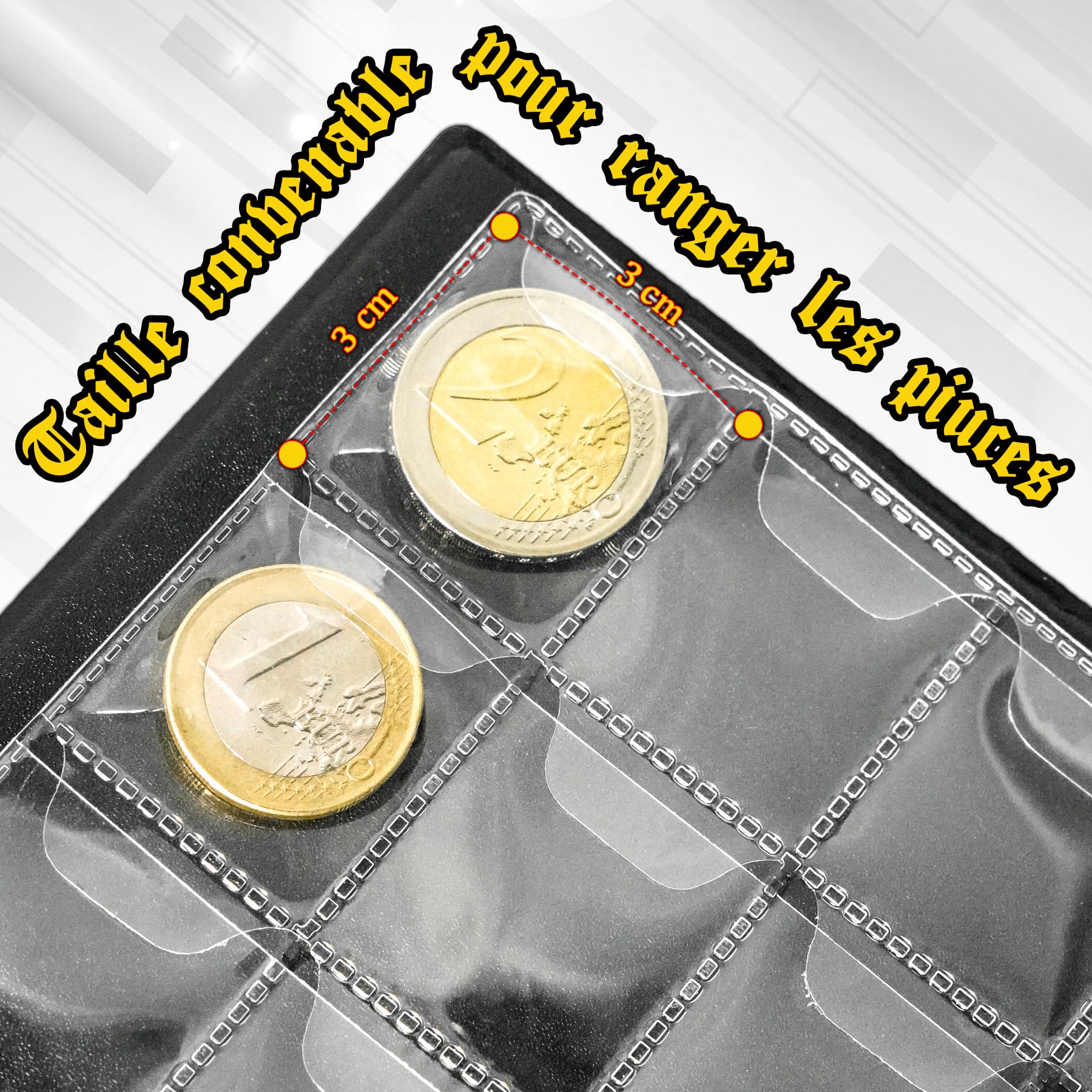 Brelet 480 Pochette Classeur Pieces 2 Euros De Monnaie, Album Pieces De Monnaie Collection, Album Piece 2 Euros, Select Rangement Pieces De Monnaie,Rangements Pour Pièces De Monnaie (Noir