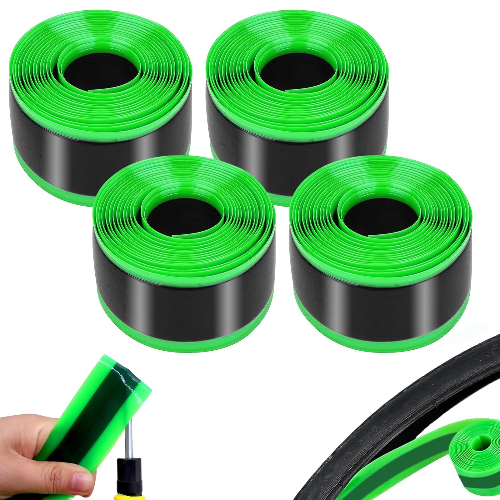 Fodera Pneumatici Bicicletta, 4 Pezzi Sottostrato Anti-Foratura Del Nastro per Mountain Bike, Rivestimento per Pneumatici Anti Foratura Compatibile con 26 29 Pollici 700c Per Bici da Corsa Mtb