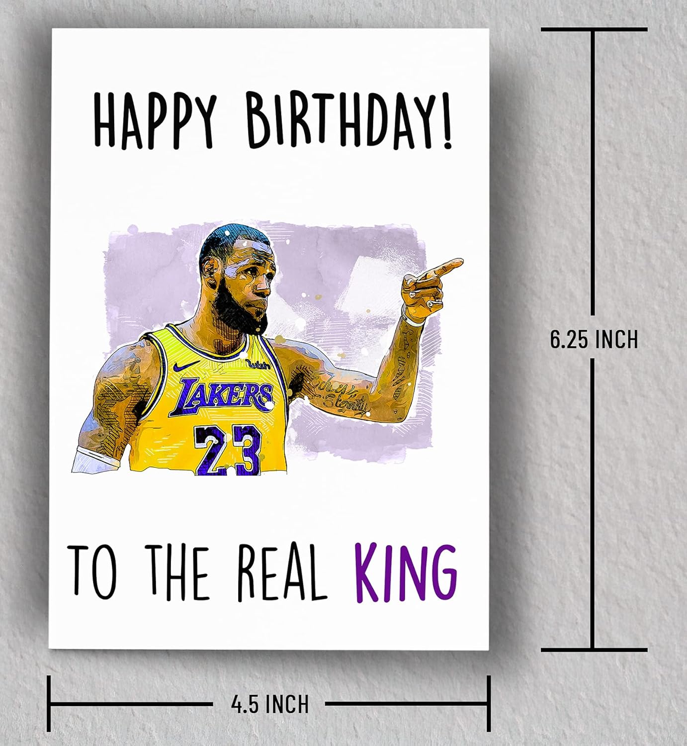 Happy Birthday to a Real King | Basketball | Birthday Card | Basketball Fan Card | Goat | Art Print Blank Card