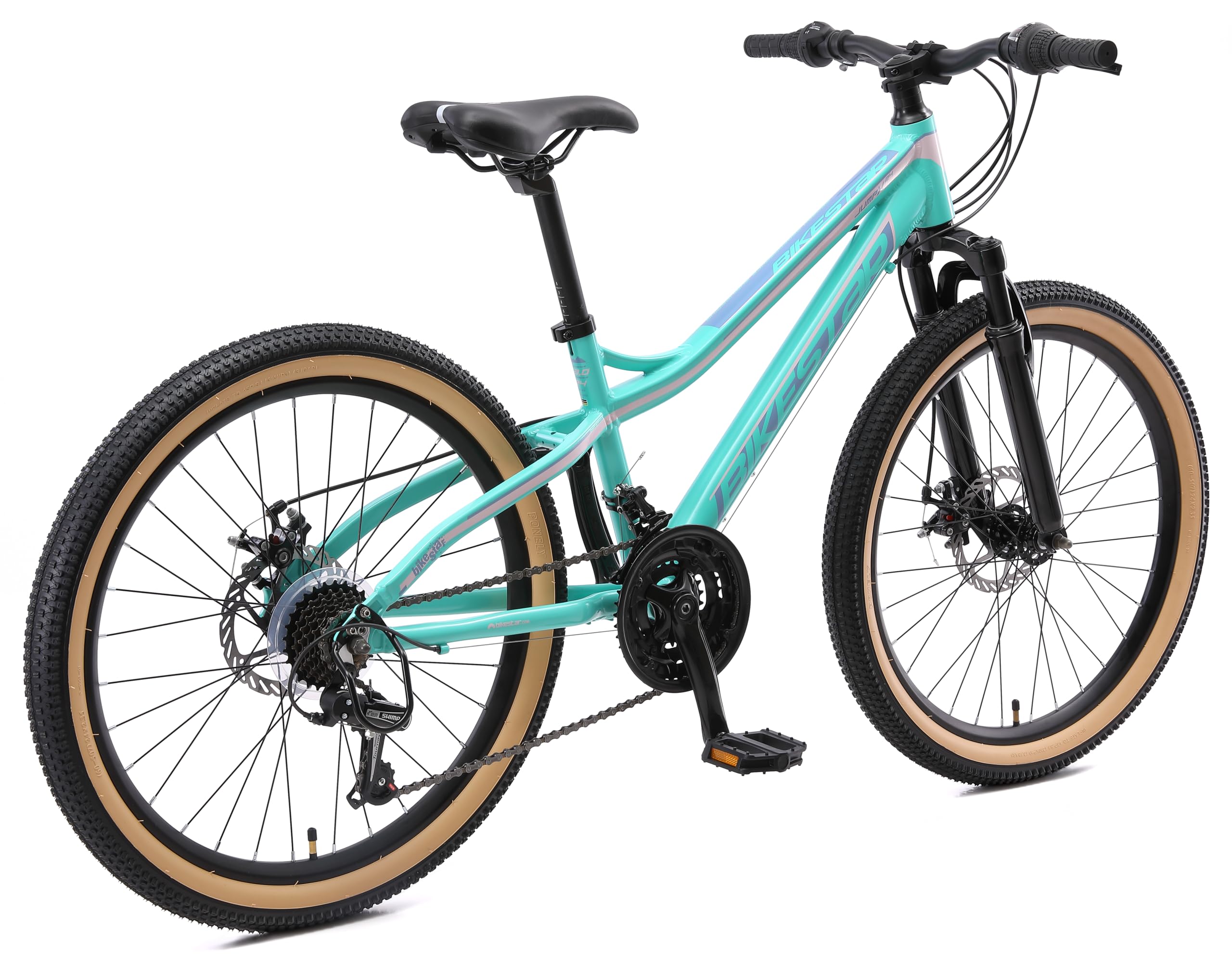 BIKESTAR Alu Mountainbike Jugendfahrrad 24 Zoll ab 9-14 Jahre Hardtail | 21 Gang Shimano Schaltung, Scheibenbremse, Federgabel | Kinder Fahrrad | Risikofrei Testen