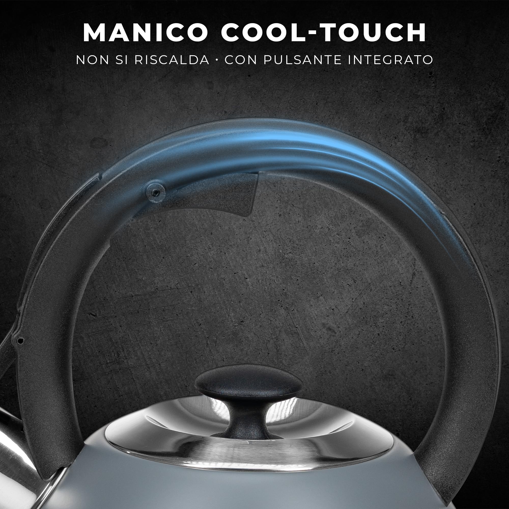 KARL HAUSMANN Bollitore Induzione 3L Acciaio Inox con Fischio - Grigio Teiera per Piano a Gas, Vetroceramica ed Elettrico - Bollitore Acqua Cucina con Coperchio