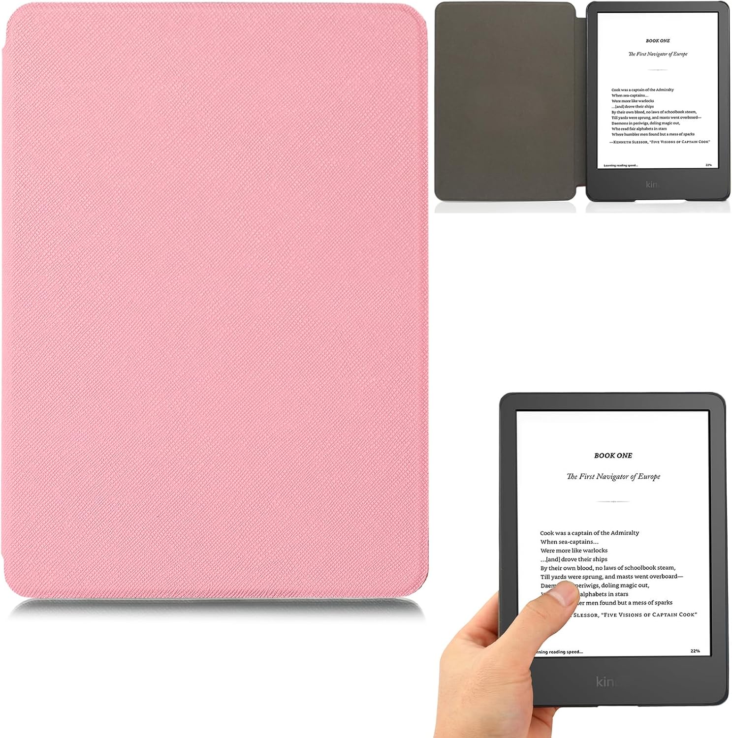 Case for All-New Amazon Kindle Paperwhite 2024, Premium PU Leather with Auto Sleep/Wake Case for 7" Kindle Paperwhite 12th Generation and Kindle Paperwhite Signature Edition 2024, Pink