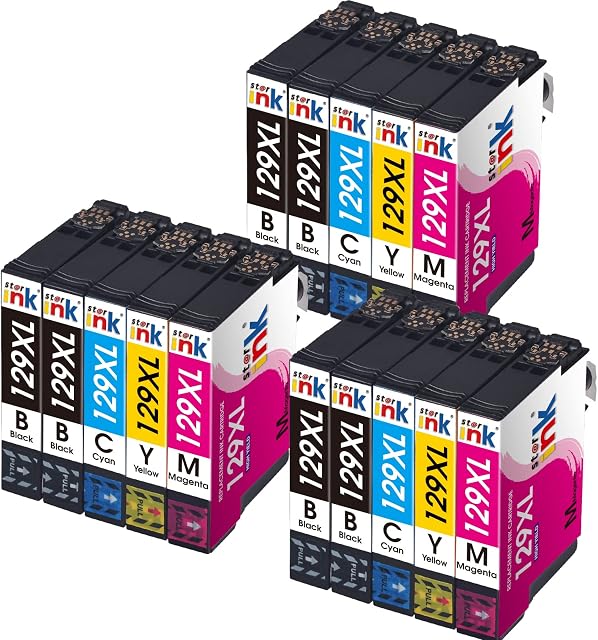 129xl Ink Cartridges Replacement for Epson 129XL Compatible with Epson Workforce WF-3520 Stylus SX-235W SX-445W SX-425W SX-435W Stylus Office BX-305FW Printer