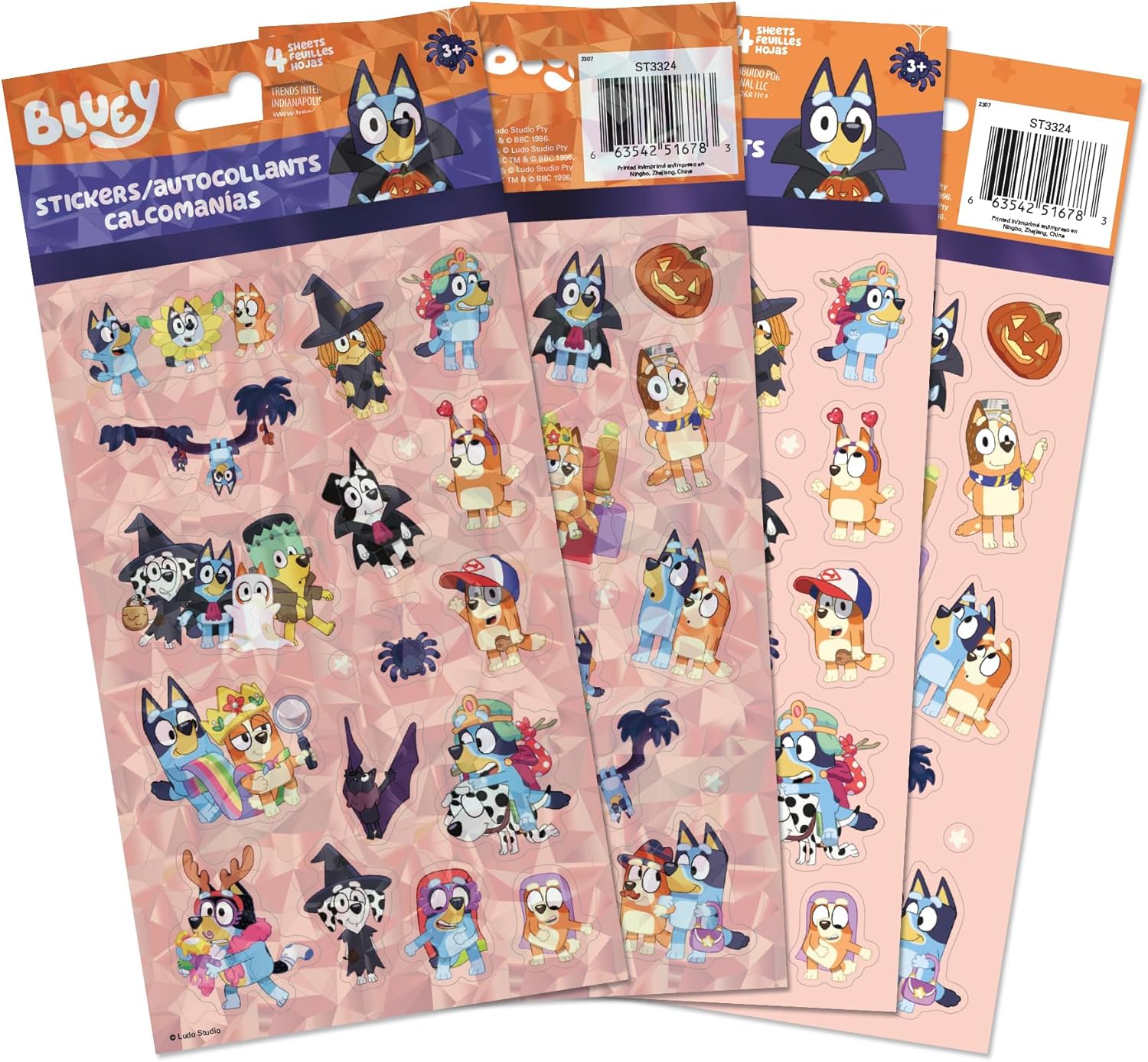 Bluey Halloween Standard Stickers - 4 Sheet