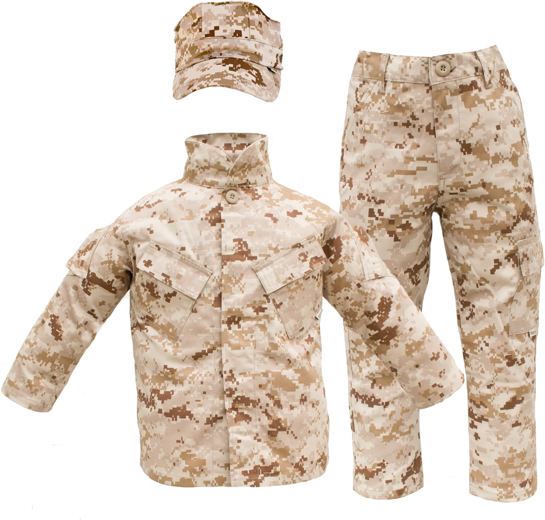 Kids USMC 3 pc Desert Camo United States Marine Corps Uniform (Small 6-8)