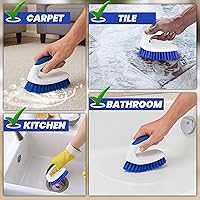 Vista 7 de PHYEX Paquete de 2 cepillos de limpieza, cepillo de limpieza con cerdas rígidas, limpiador de mano para baño, ducha, azulejos, alfombras, bañera