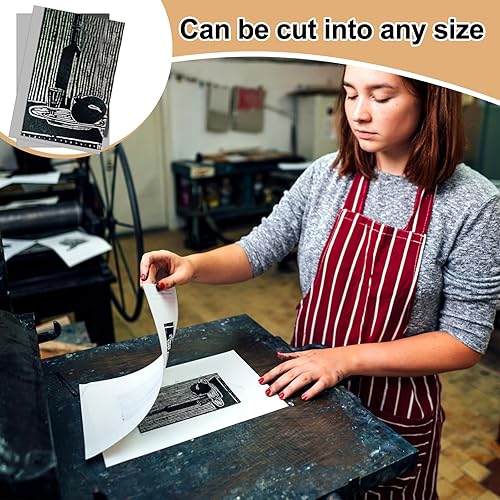 Miniatura 12 de Yeaqee Bloque de linóleo para tallar goma suave, hojas de linóleo grandes, placas de lino sin montar para grabar, proyectos de arte, impresión