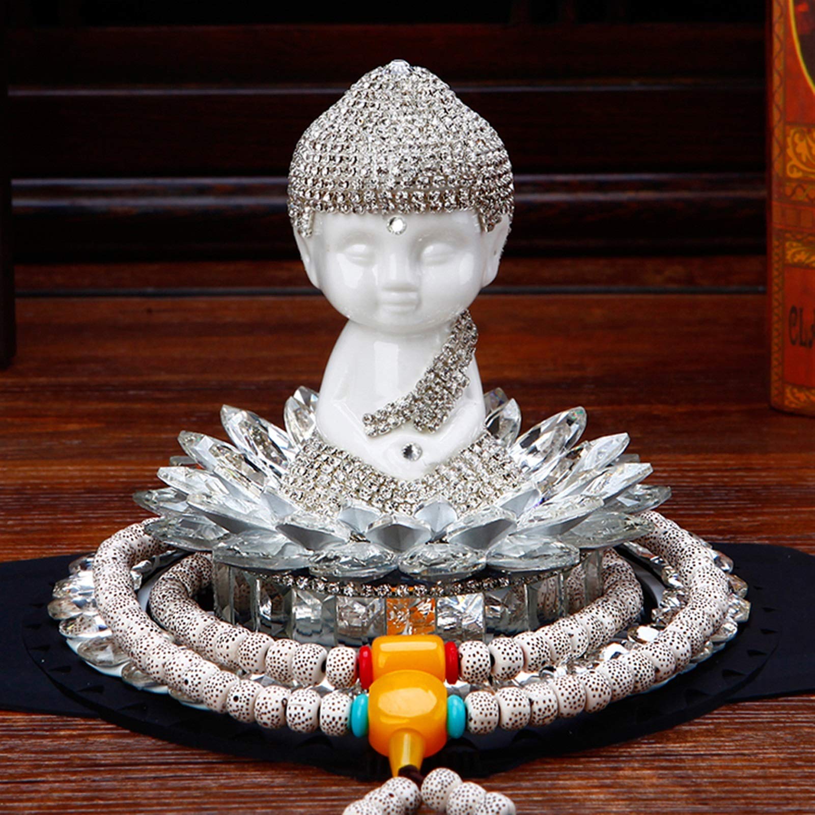 Luxus-Friedenslotos Buddha-Parfümhalter für Auto-Verzierungen (Color Name : Blue)