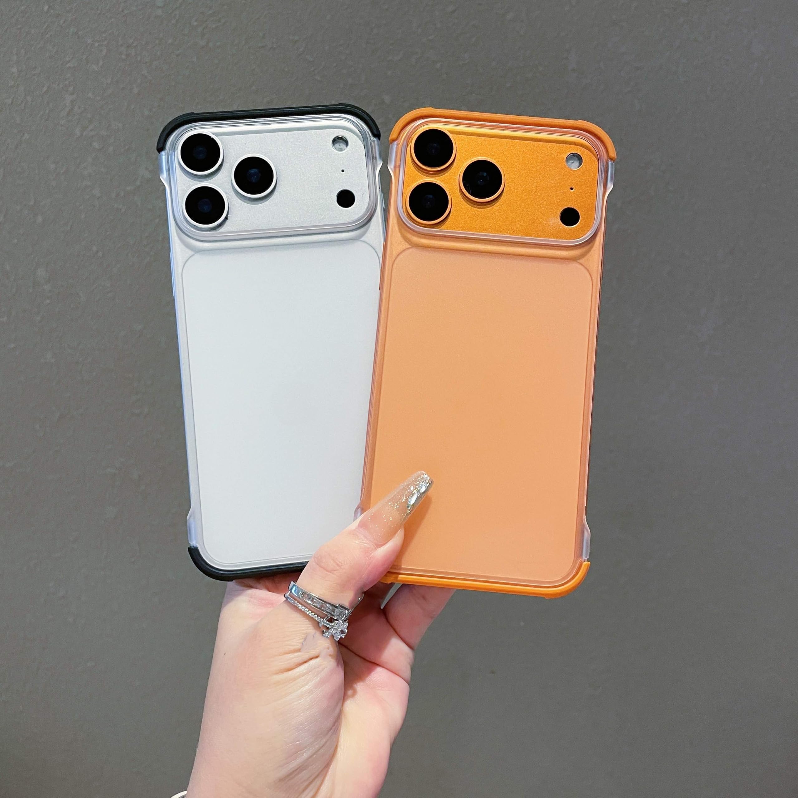 Ultracienkie, przezroczyste, bezramkowe etui do iPhone'a 17 16 15 14 13 12 Pro Max 17 Pro, smukłe, odporne na wstrząsy, matowe etui z twardego plastiku (do iPhone'a 16 Pro/szary)