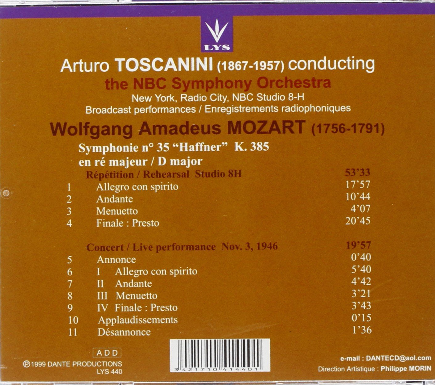 Toscanini dirigiert Mozart Symphony No. 3