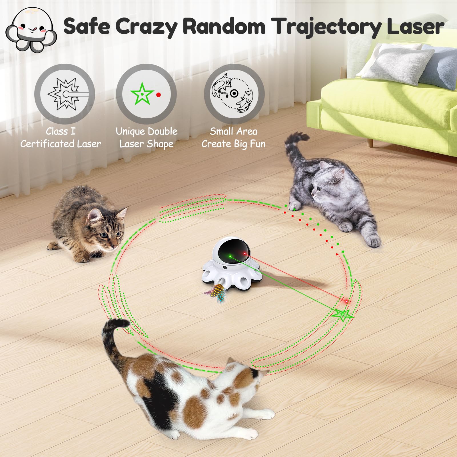 Snapklik.com : Cat Laser Toy, 2-in-1 Interactive Automatic Motion ...