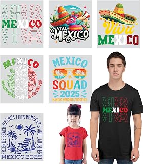 Mexico DTF Transfers Ready to Press – Viva Mexico Iron-On Heat Transfers – Premade Gang Sheets (Adult 10"-11")