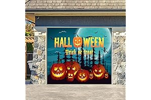 7x8Ft Halloween Garage Door Banner: Spine-Tingling Spooktacular for Garage Door Decorations