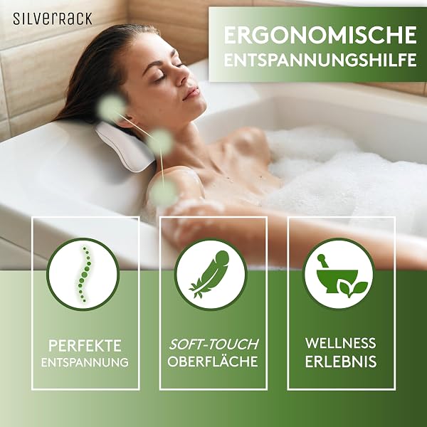SilverRack Coussin de bain de qualité supérieure - Blanc - Avec ventouses - Pour la nuque et le jacuzzi - Accessoire de baignoire - 2