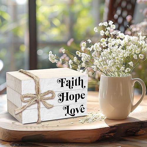 Miniatura 5 de Pila de libros decorativos cristianos para granja, decoración de bandeja escalonada retro, regalos inspiradores, juego de libros religiosos