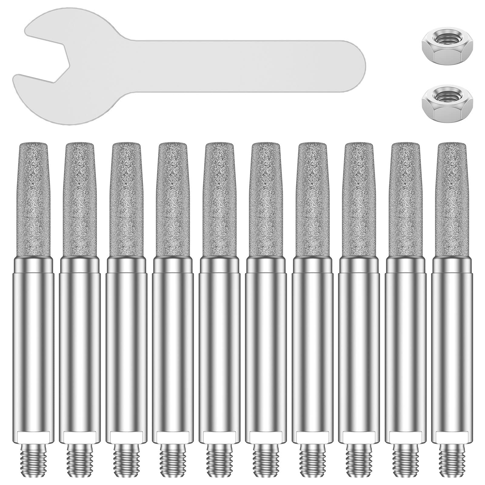 13-teiliges Kettensägen Schärfgerät Zubehör | 10 Wolframkarbid Schleifstifte inkl. Schraubenschlüssel & Muttern | Für Holzfäller & Gartenarbeit(5 mm)