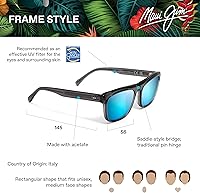 Vista 6 de Maui Jim Gafas de sol rectangulares polarizadas S-Turns para hombre y mujer