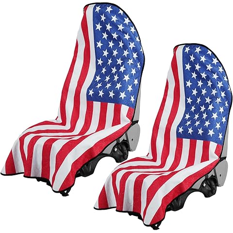 2PCS Terry Cloth seat Cover Universal Waterproof Car Sport Towel Seat Cushion Non-S...
