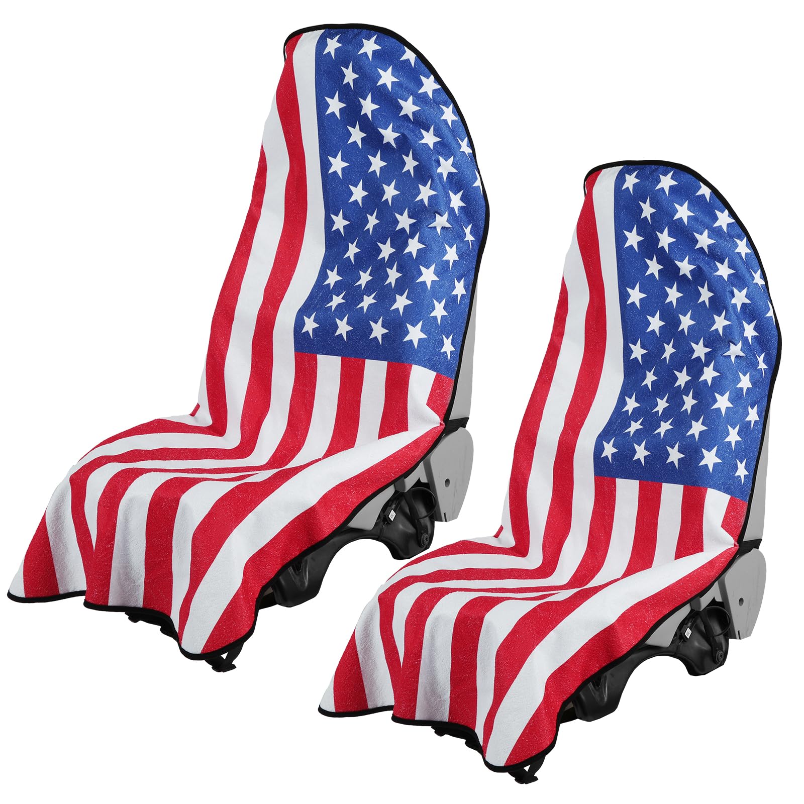 Prpeko 2PCS Terry Cloth seat Cover Universal Waterproof Car Sport Towel Seat Cushion Non-Slip Sweat-Absorbent Towel Cloth Suitable for Gym Workout,