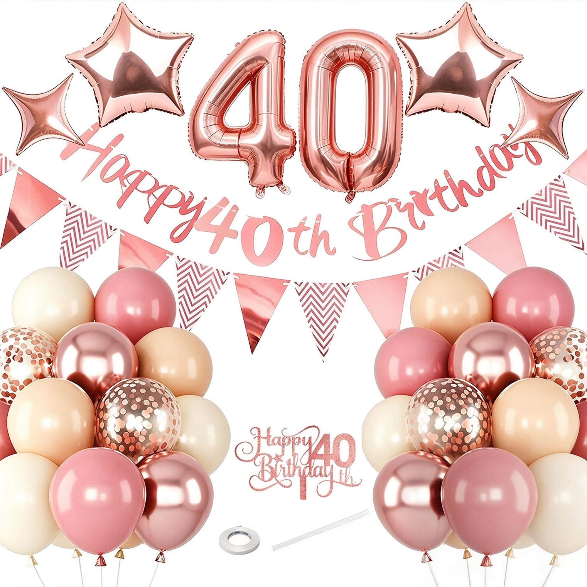 HGWOUY Birthday Decorations 40 Birthday Party Balloons Set Party Decor