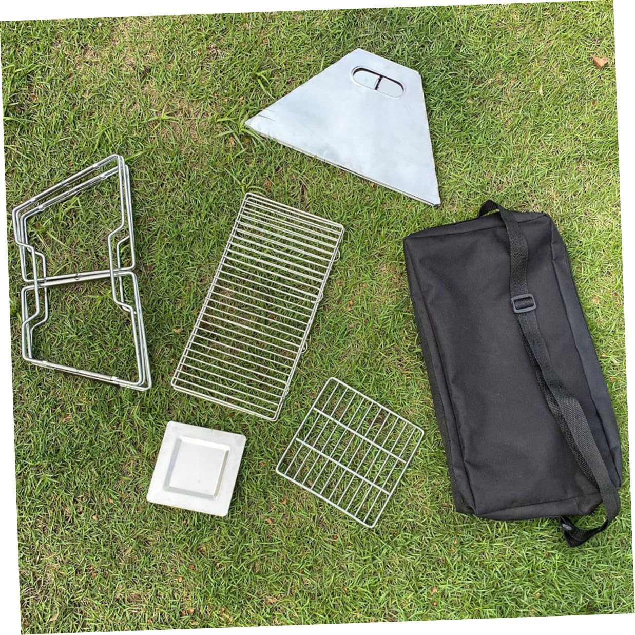 Sosoport Portable Folding Barbecue Grill Wear-resistant Portable Camping Grill Folding Bbq Rack for Outdoor Camping and Tailgating