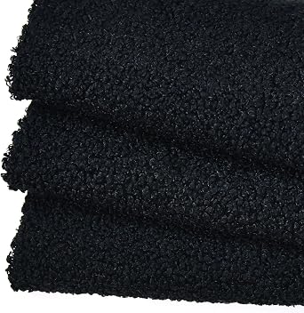Surf turtle Black Curly Teddy Fleece Sherpa Faux Fur Fabric, 1 Yard | 63" Wide, Fluffy Soft, Stretch Material for DIY Sewing, Craft Projects