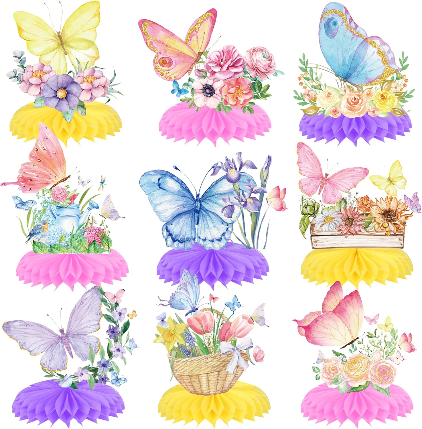 10 piezas de centro de mesa de mariposa con diseño de