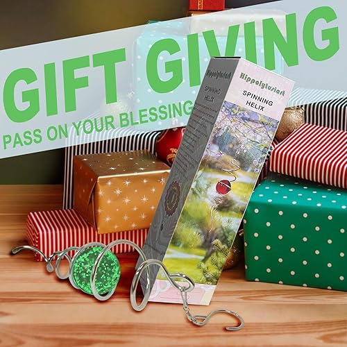 Miniatura 4 de Esfera giratoria de viento con cola en espiral, hilandero decorativo de viento de 11 pulgadas y orbe de vidrio de 2 pulgadas, para interiores y