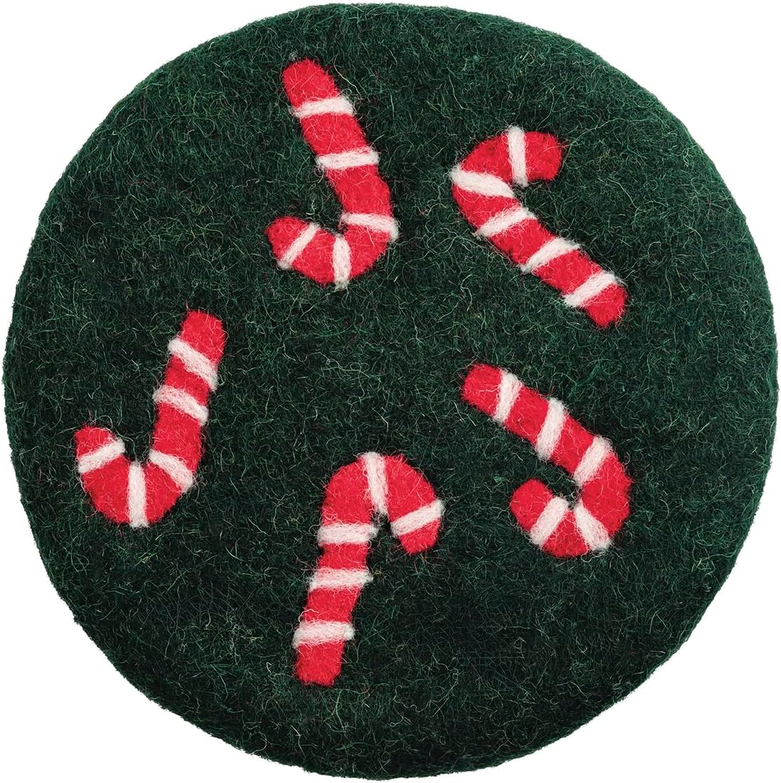 Mud Pie Christmas Candy Cane Felted Trivet