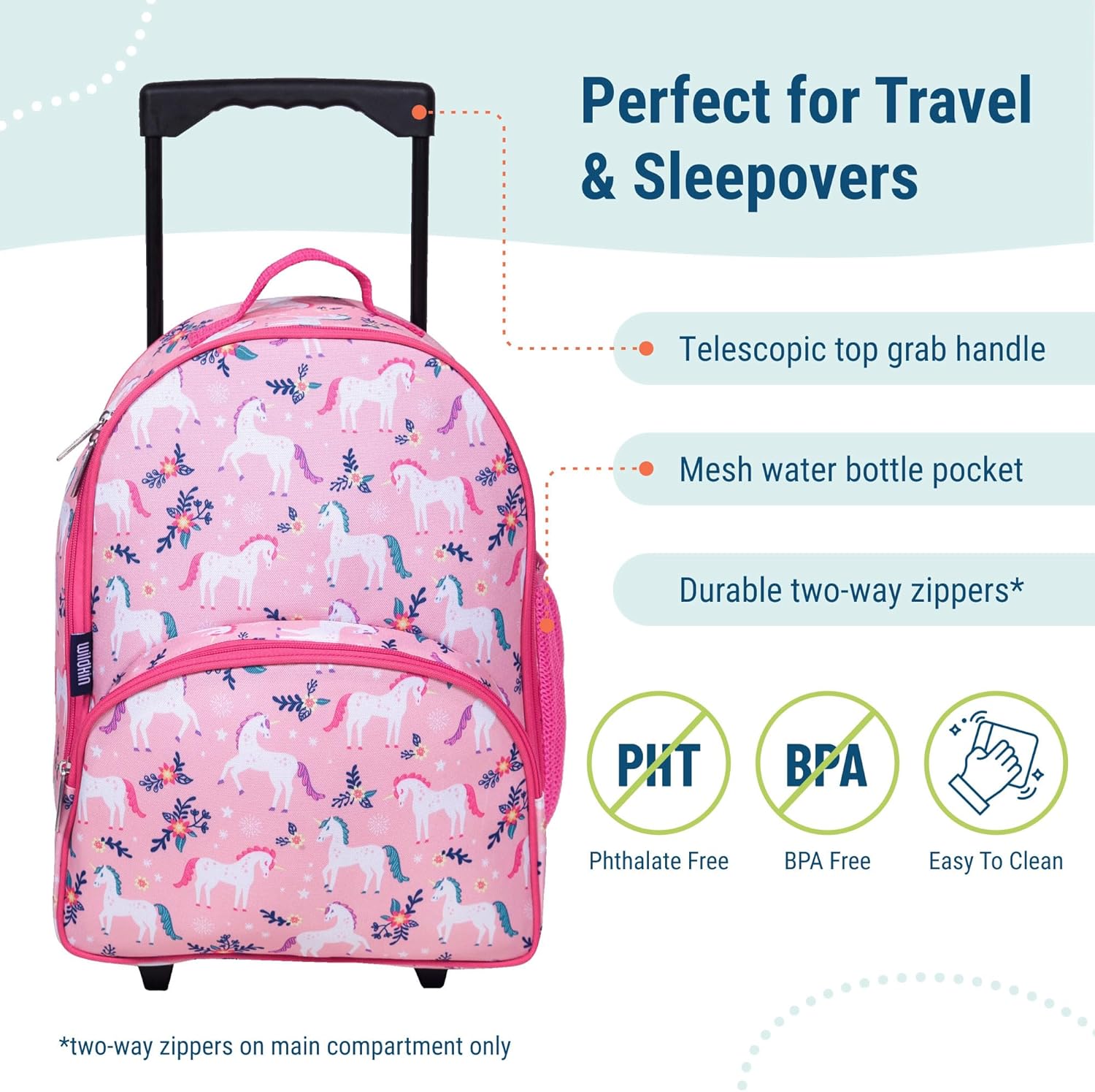 Wildkin Kids Rolling Luggage – Carry-On Size for School & Overnight Travel - Image 3